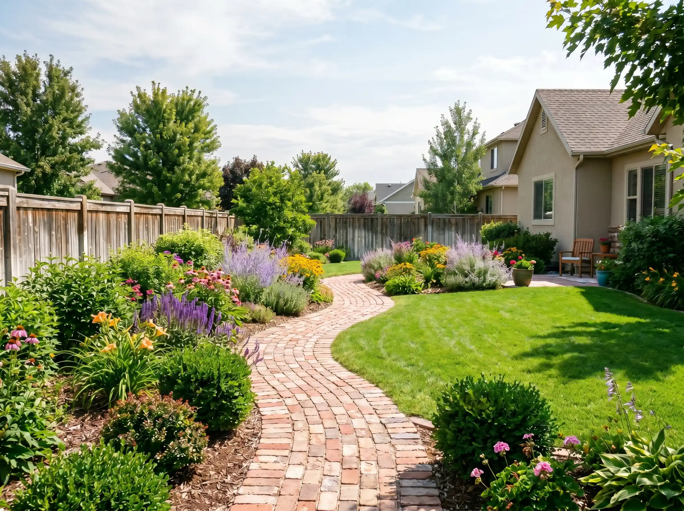 Brick walkway from Elevated Utah Landscaping in Salt Lake Valley UT