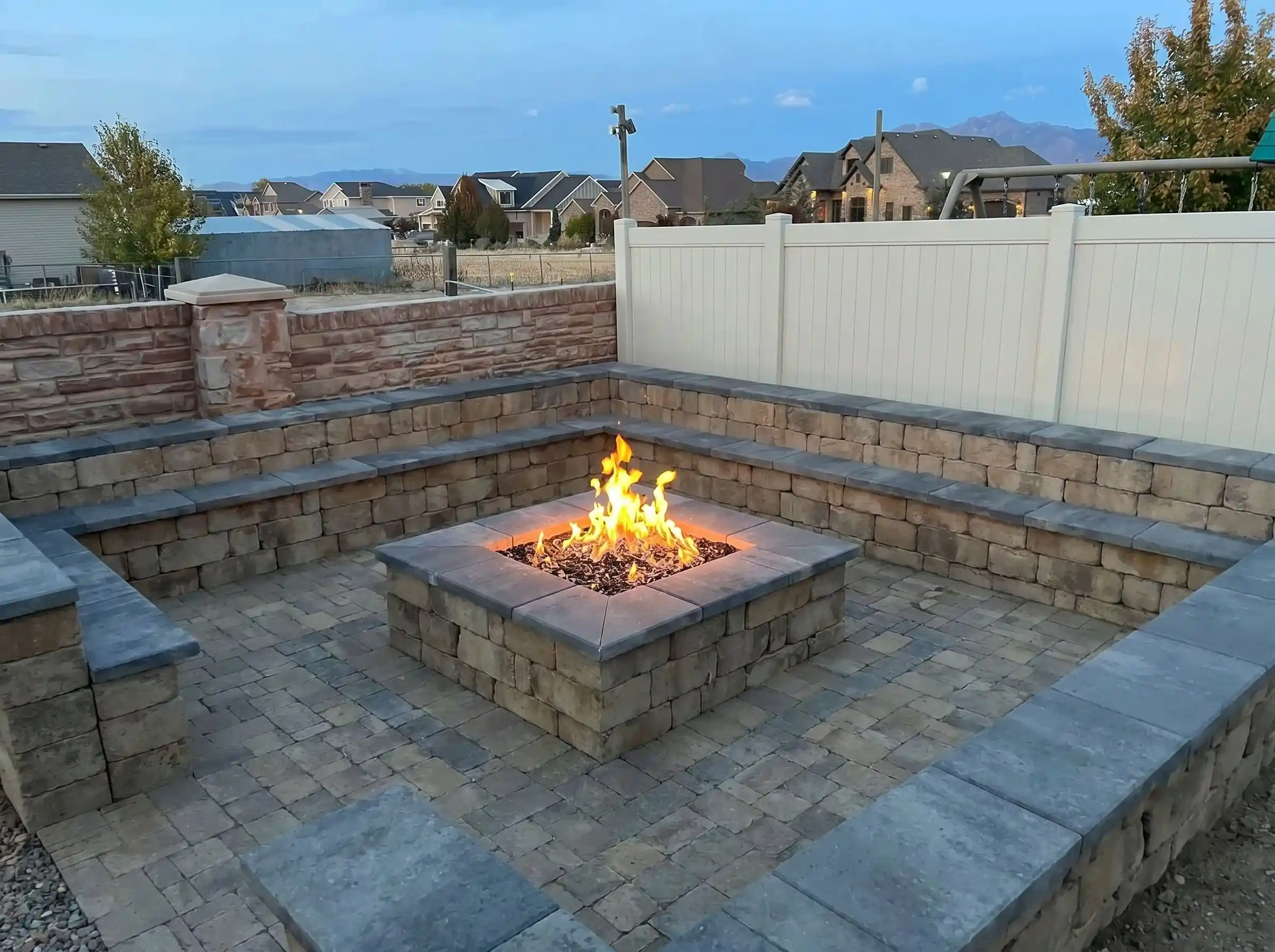 Beautiful firepit from Elevated Utah Landscaping